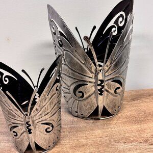 Valerie Parr Hill Set of Two Metal Butterly Plant Holders